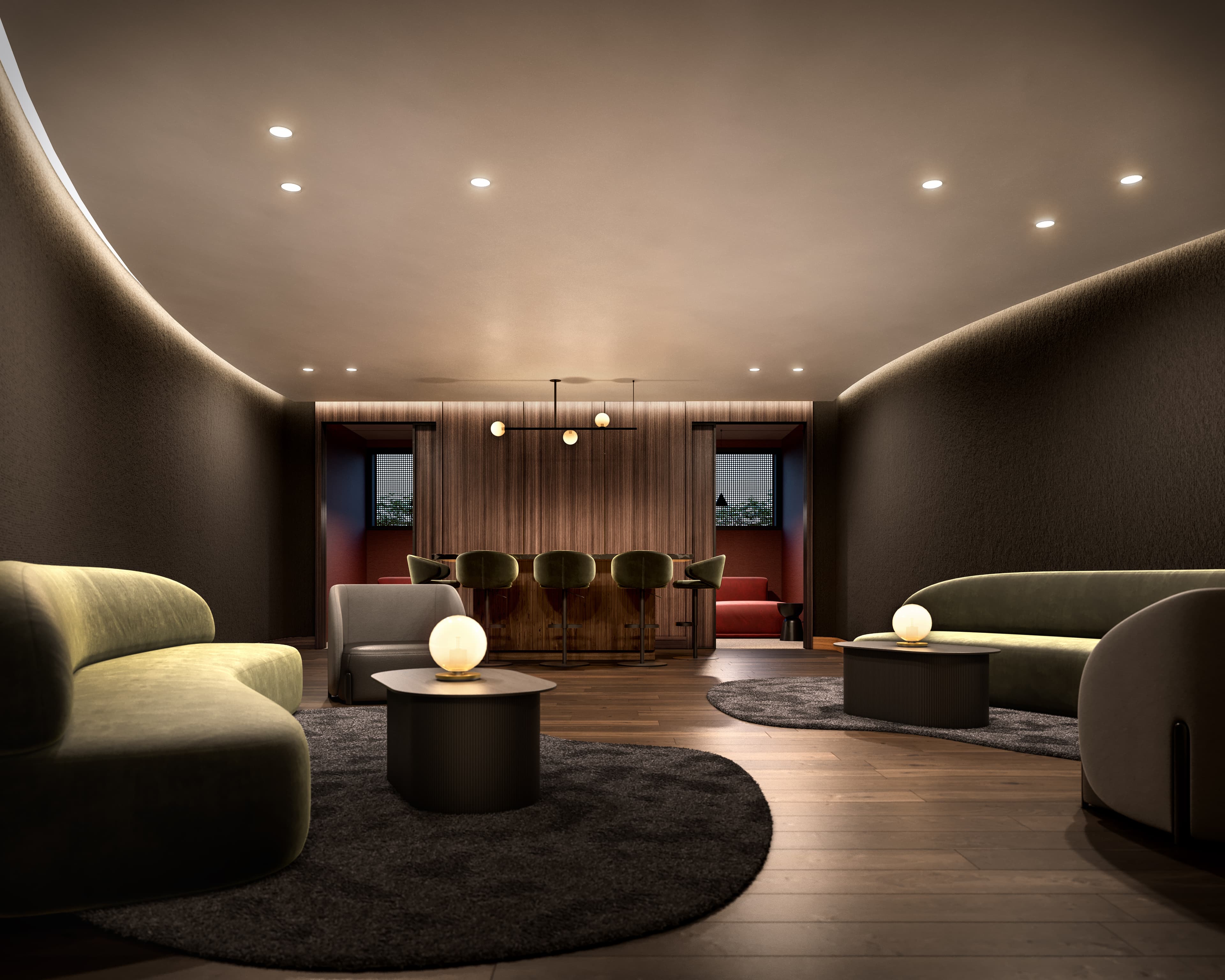Modern condominium lounge